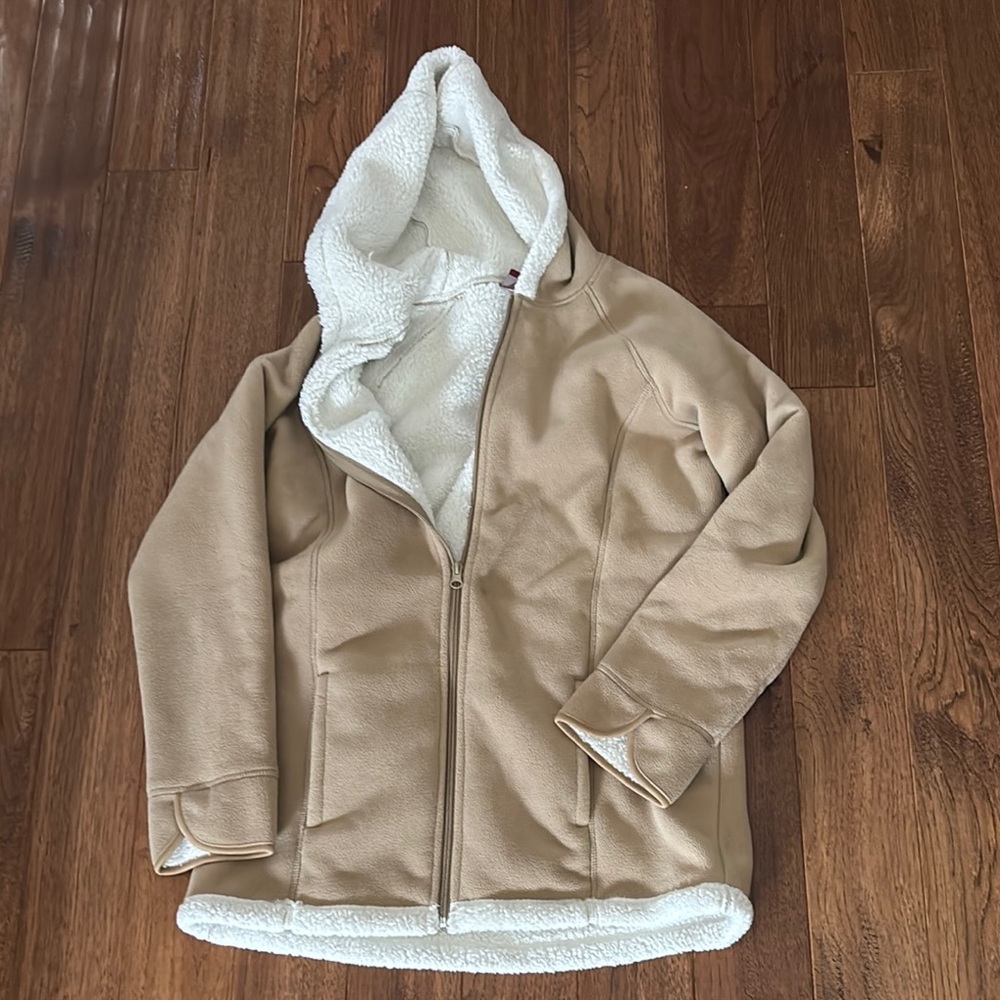 Women's Tan Sherpa-Lined Jacket